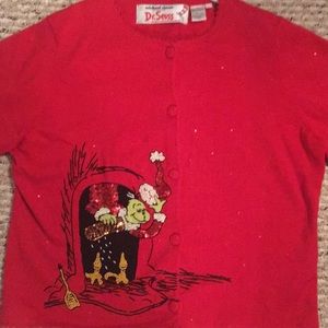 Michael Simon sweater red with Grinch